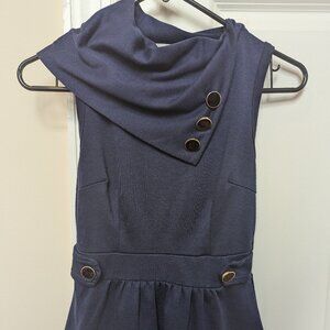 Modcloth Navy Peplum Top